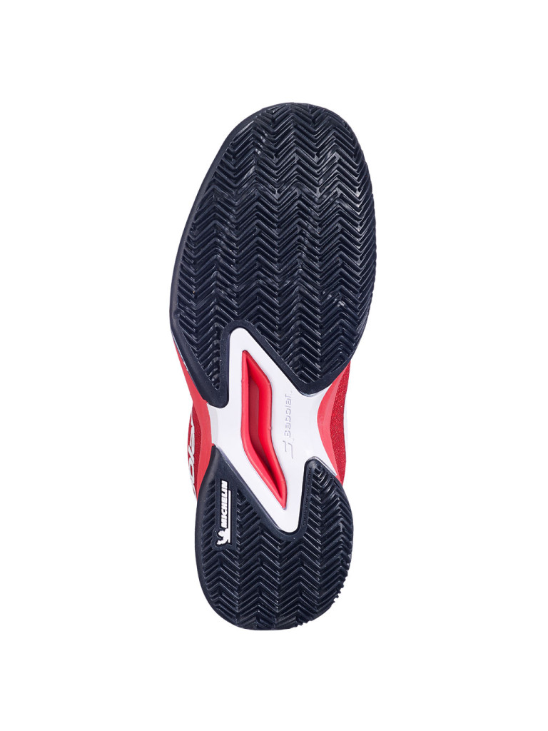 Детски тенис обувки за момчета Babolat JET MACH 3 JNR CLAY - Cherry Tomato / White