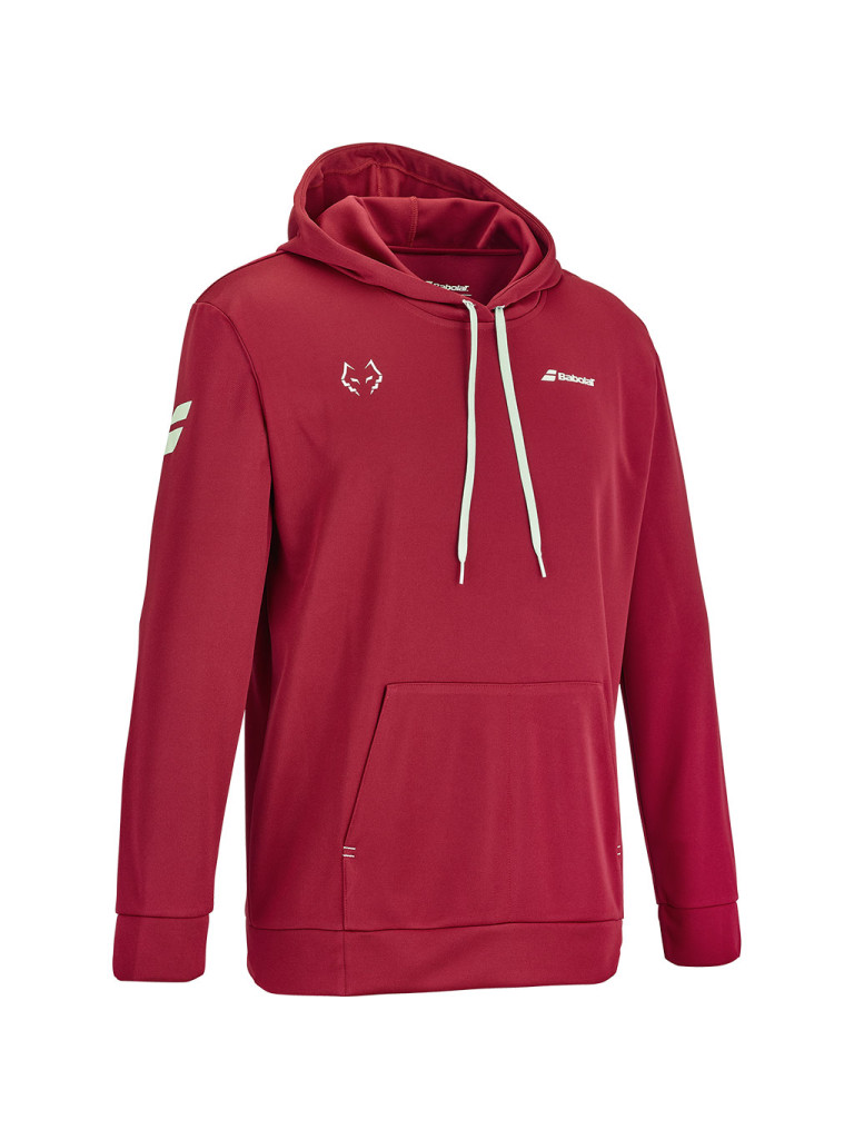 Мъжки суитшърт с качулка за падел Babolat LEBRON - Red Dahlia