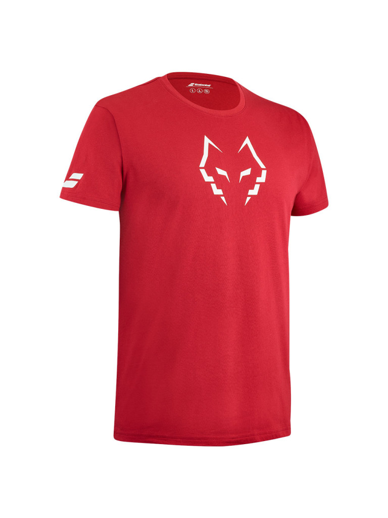 Мъжка тениска за падел Babolat COTTON LEBRON - Red Dahlia