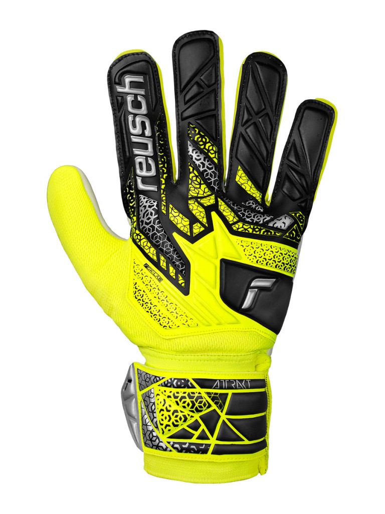 Вратарски ръкавици Reusch Attrakt Starter Solid 2025 - Yellow-Black-Silver