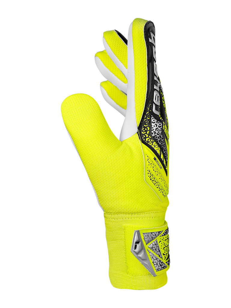 Детски вратарски ръкавици Reusch Attrakt Starter Solid Junior 2025 - Yellow-Black-Silver