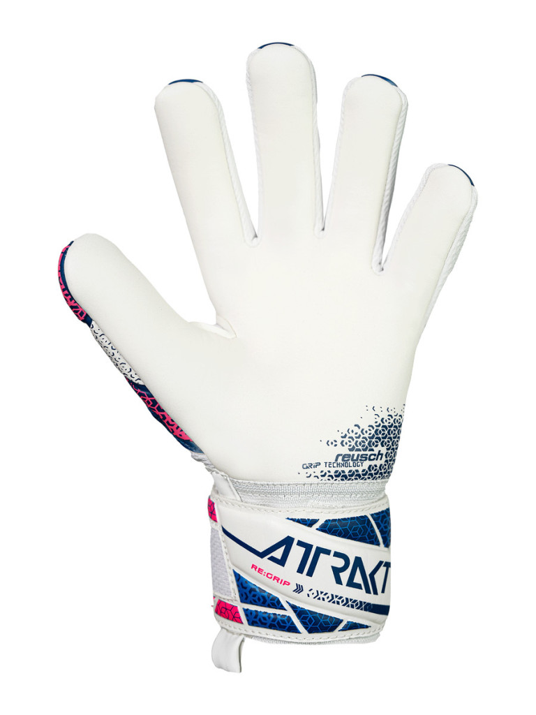 Детски вратарски ръкавици Reusch Attrakt RE:GRIP NC Junior 2025 - Blue-Pink-White