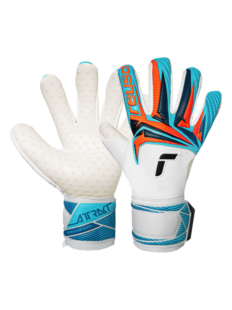 Reusch Attrakt SpeedBump 2026 Goalkeeper Gloves - White-Orange-Turquoise