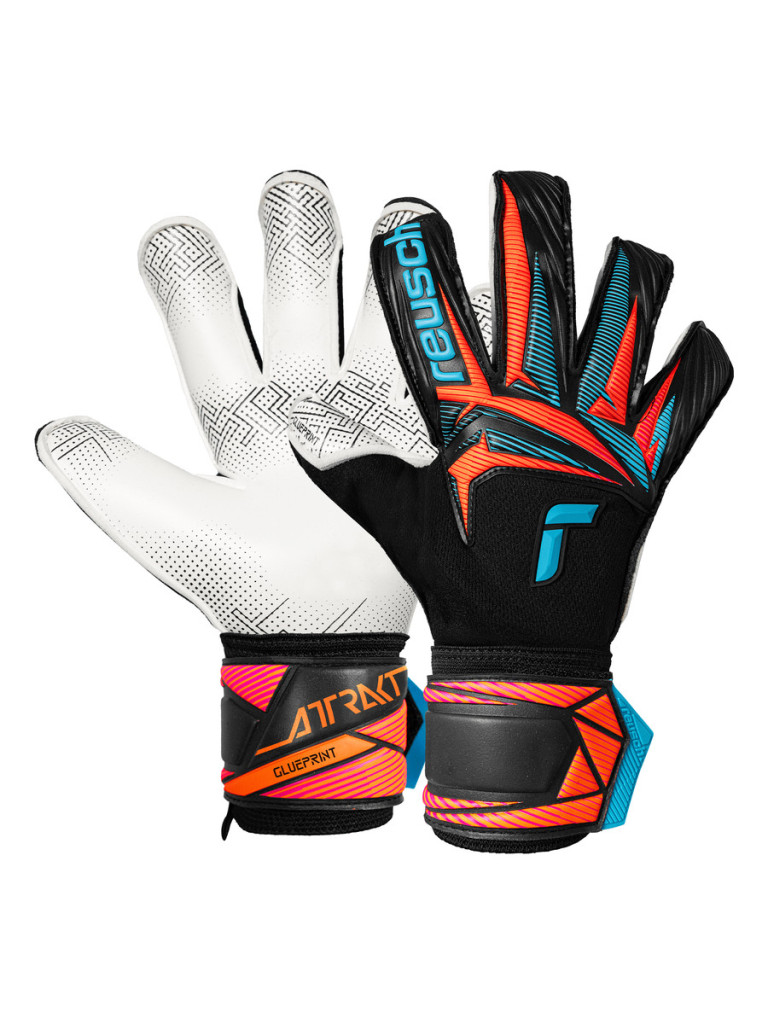 Вратарски ръкавици Reusch Attrakt Advance Evolution Glueprint 2026 - Black-Aqua-Blue-Orange
