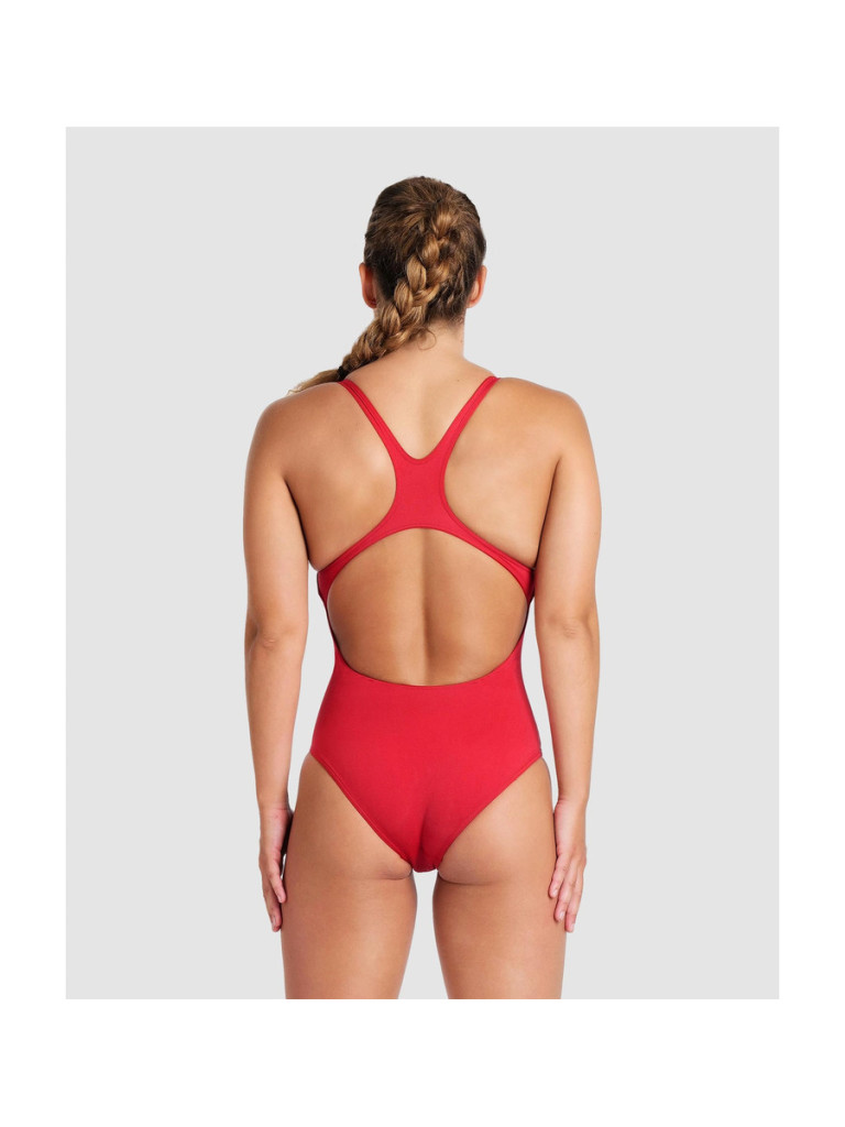 Дамски цял бански Arena Team Swim Pro Solid - Red-White